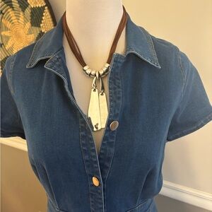 ALM SoHo Silver Plated and Leather Necklace